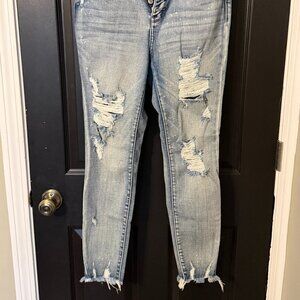 Judy Blue Womens Stretch Skinny Jeans Distressed Buttonfly Size 7/28